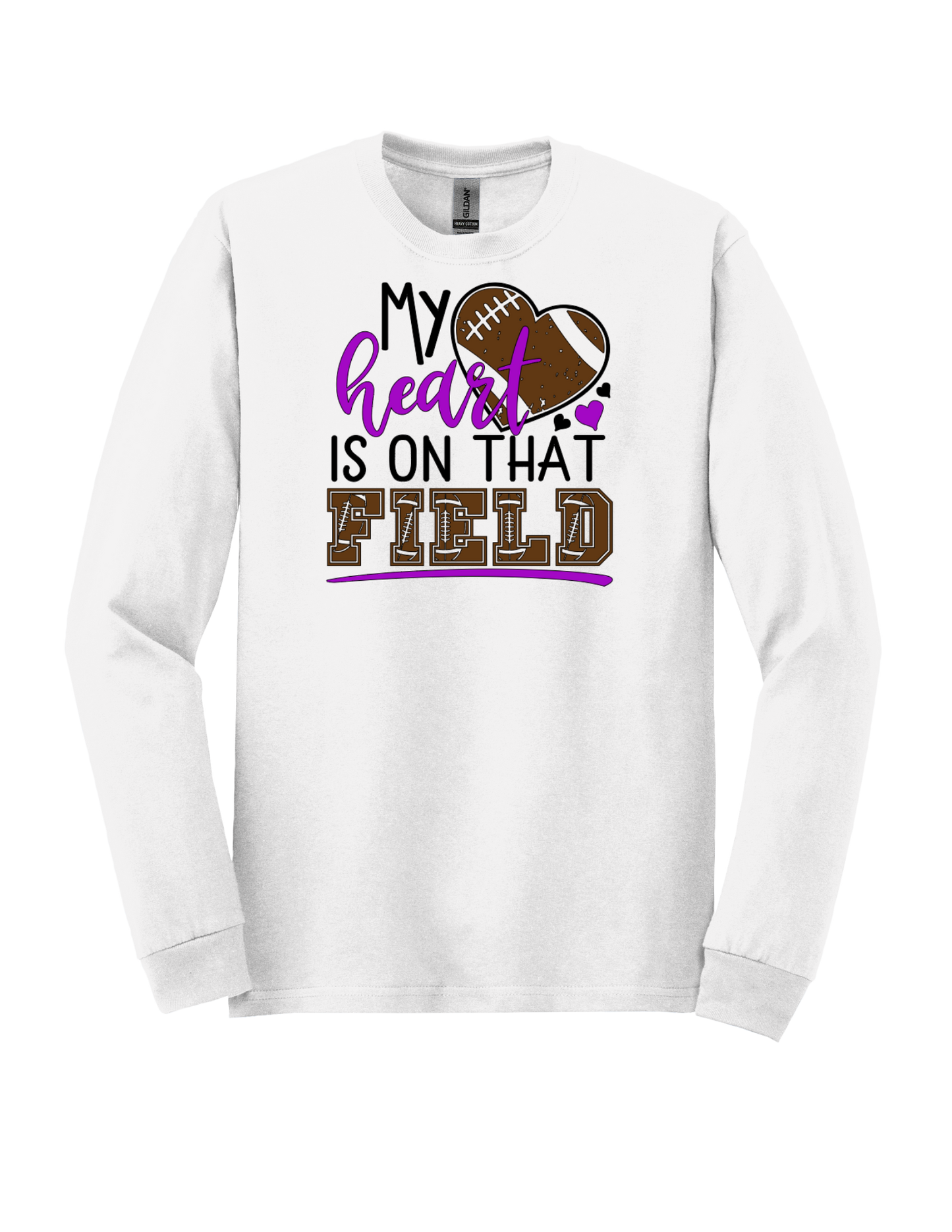 My heart is on that field tee and sweatshirt