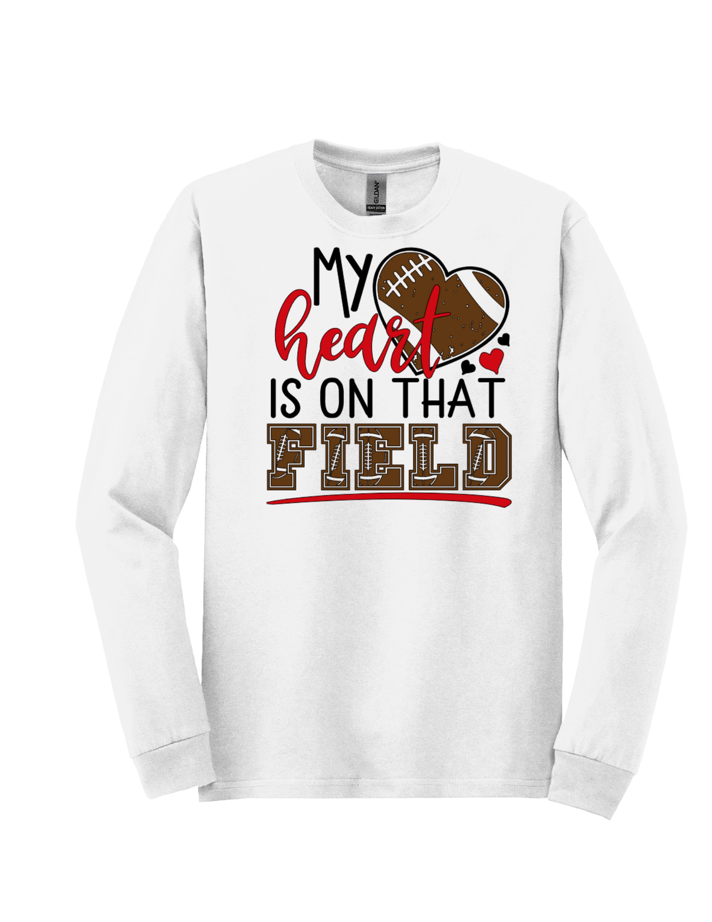 My heart is on that field tee and sweatshirt