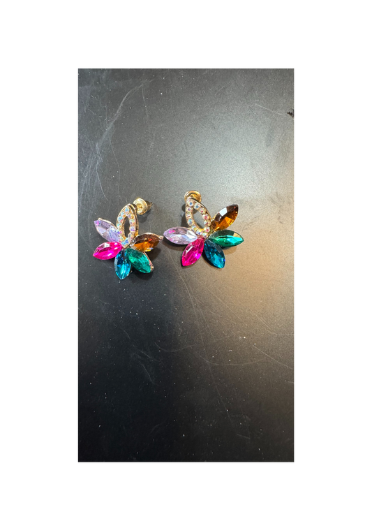 Rainbow Flower Earrings