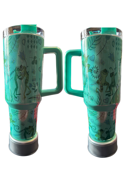 Princess and the Frog 40oz green shimmer tumbler