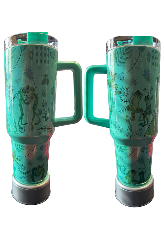 Princess and the Frog 40oz green shimmer tumbler