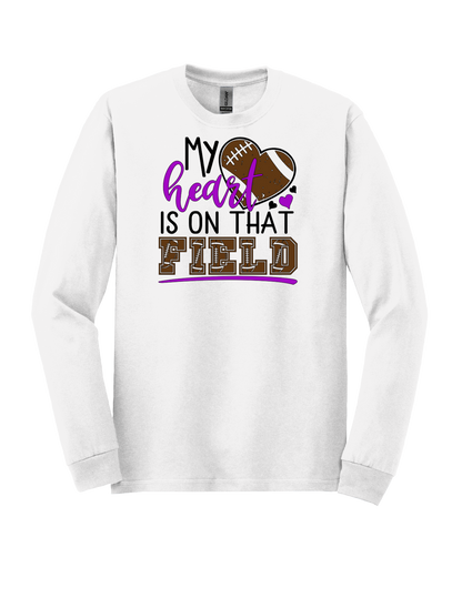 My heart is on that field tee and sweatshirt