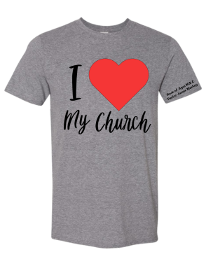 Rock of Ages I love my church tee