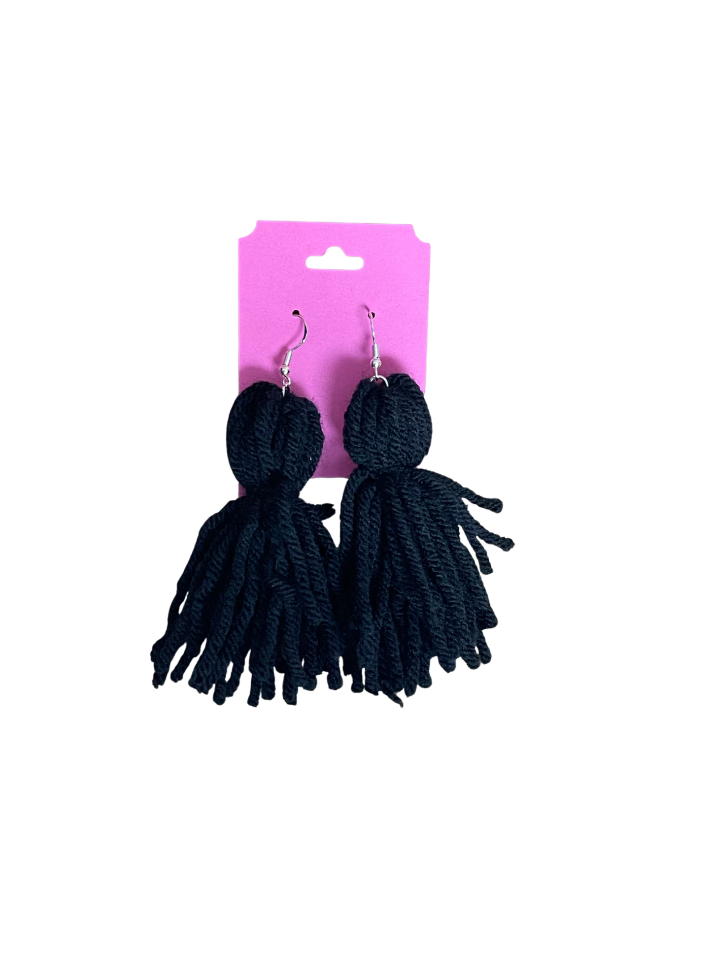 Navy loop tassel earrings