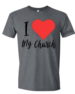 Rock of Ages I love my church tee