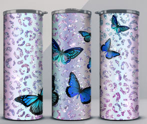 Blue butterfly 20oz tumbler