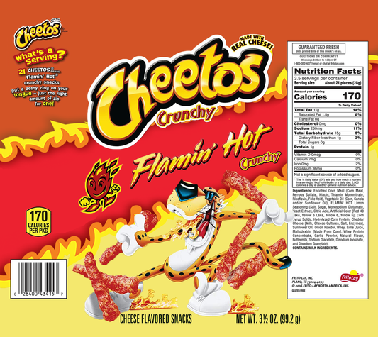 Flamin Hot Cheetos 20oz tumbler with topper