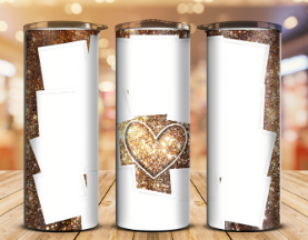 Gold Heart Photo Tumbler