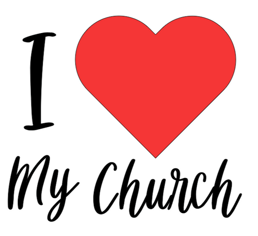 Rock of Ages I love my church tote bag and pens