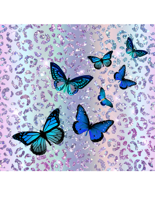 Blue butterfly 20oz tumbler