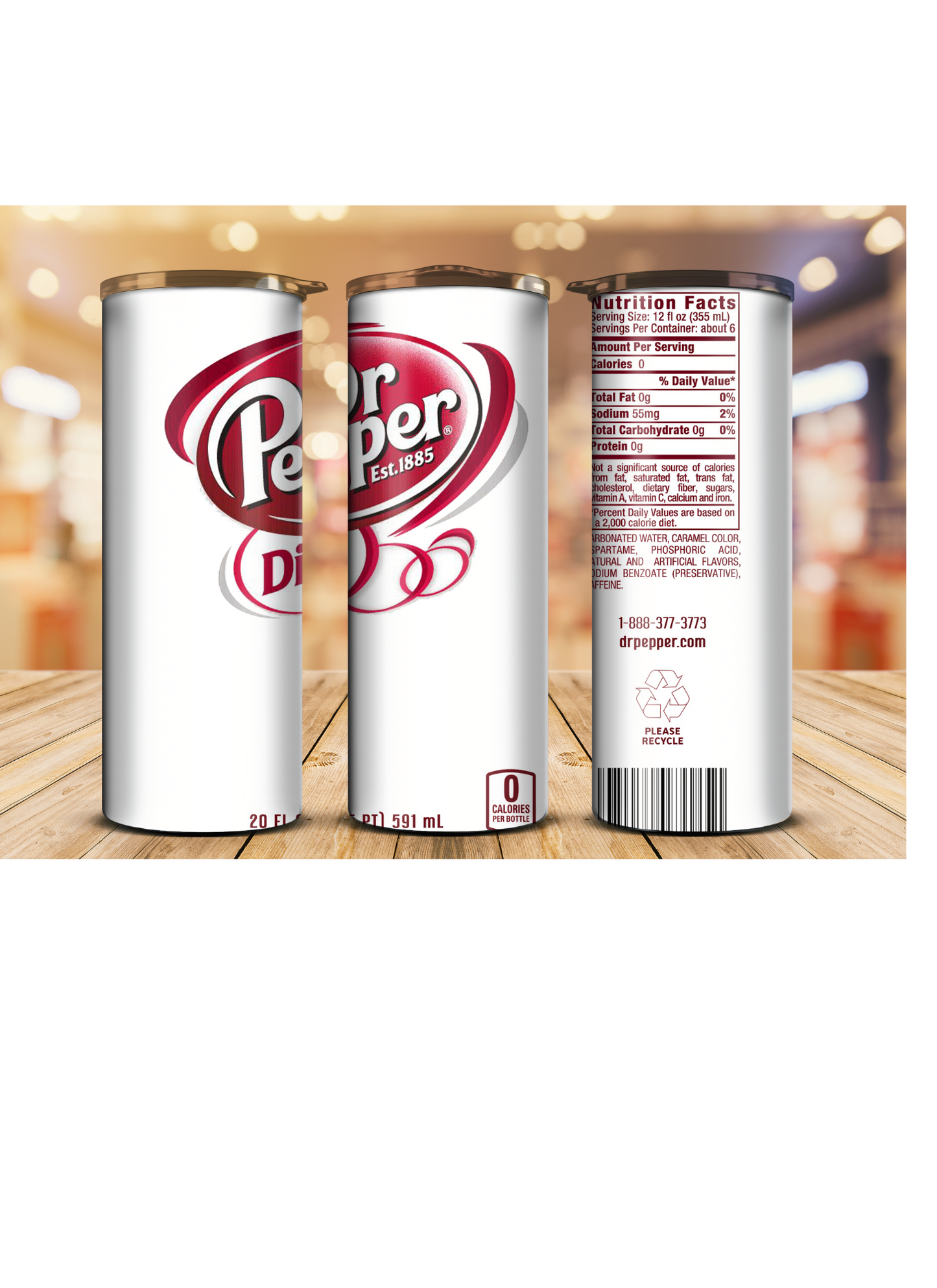 Diet Dr Pepper 20oz tumbler