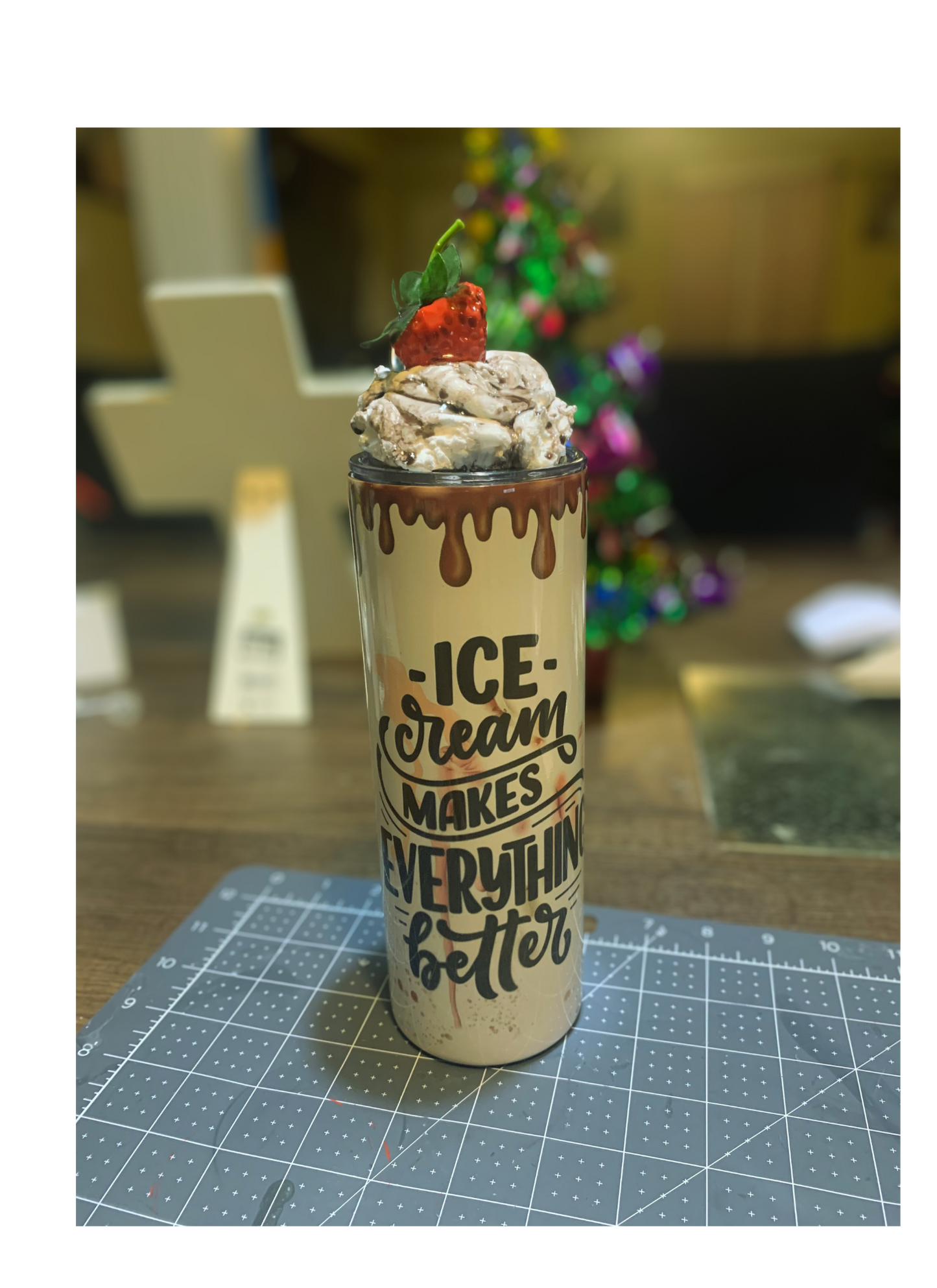 Ice Cream makes everything better 20oz tumbler with topper