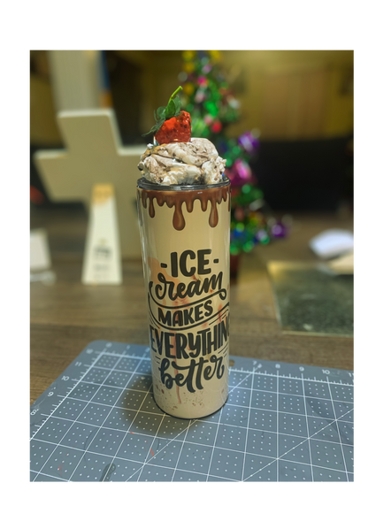 Ice Cream makes everything better 20oz tumbler with topper