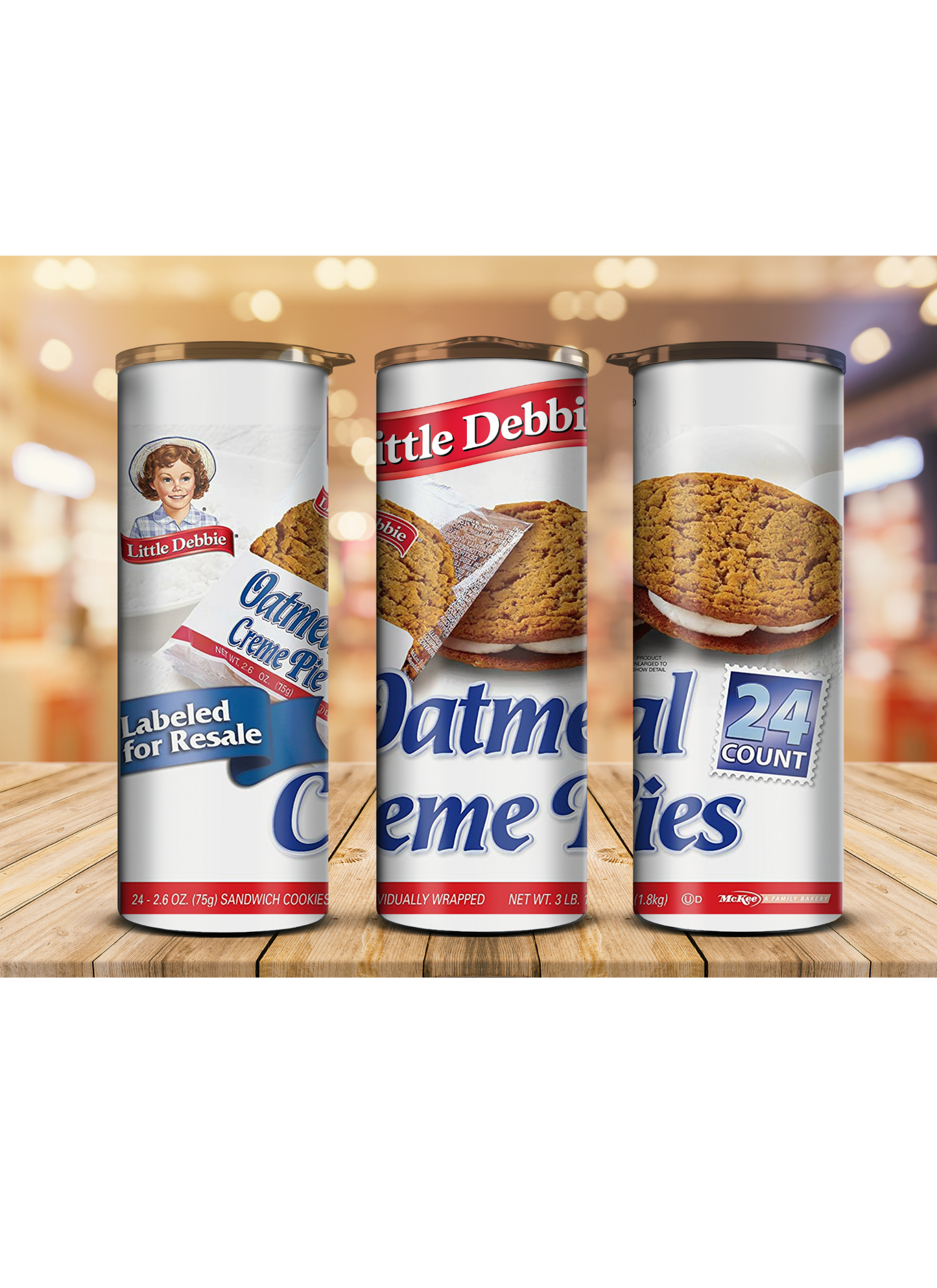Little Debbie's Oatmeal Cream Pie 20oz tumbler