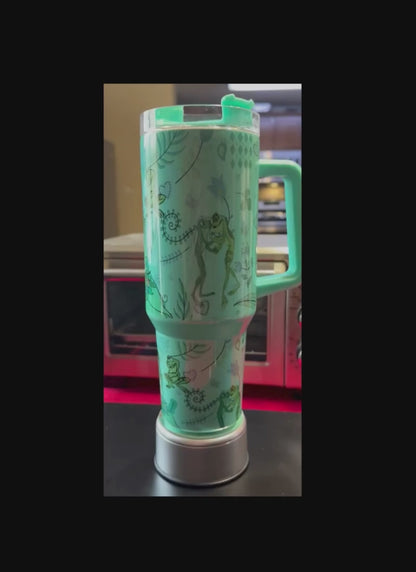 Princess and the Frog 40oz green shimmer tumbler